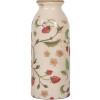Clayre & Eef 6CE2021 Wazon Beżowy Czerwony Ø8x20cm Ceramiczny Styl Country