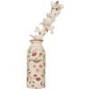 Clayre & Eef 6CE2021 Wazon Beżowy Czerwony Ø8x20cm Ceramiczny Styl Country