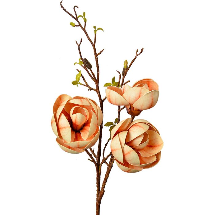 Clayre & Eef 5PL0169Y Dekoracja gałązka z kwiatami żółto-brązowa 20x20x106 cm