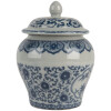Clayre & Eef 6CE2143 Garnek dekoracyjny z pokrywką ceramiczny szaroniebieski Ø 9x13 cm