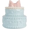 Clayre & Eef 6CE2146 Garnek dekoracyjny z pokrywką ceramiczny niebieski różowy Ø 13x15 cm
