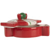 Clayre & Eef 6CE2148 Garnek z pokrywką ceramiczny czerwony 14x10x8 cm styl wiejski