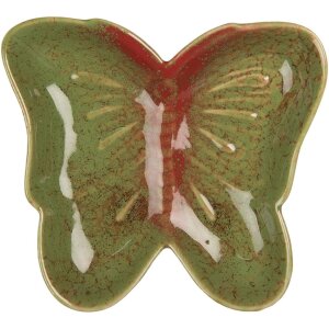 Clayre & Eef 6CE2152 Miska Motyl Zielony Czerwony...