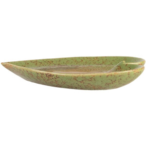 Clayre & Eef 6CE2154 Miska Leaf Green Brown 15x11x2 cm Ceramiczna Botaniczna