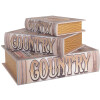 Clayre & Eef 66258 Zestaw 3 pudełek do przechowywania Retro Vintage Wood Beige Brown