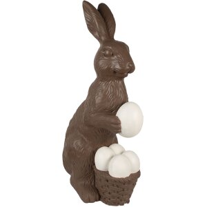 Clayre & Eef 5MG0055 Dekoracja Królik Brązowy Biały 47x25x82 cm Styl wiejski