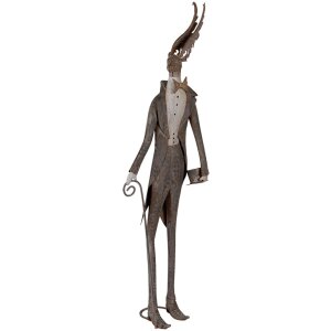Clayre & Eef Figurka Dekoracyjna Renifer Wiejski Brązowo-Szara 84 cm