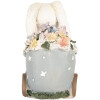 Clayre & Eef 6PR5148 Dekoracja Królik Biały Różowy 11x6x10 cm Styl wiejski