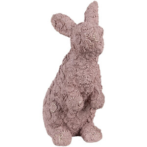 Clayre & Eef 6PR5149 Dekoracja Królik różowy 19x11x26 cm polyresin