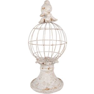 Clayre & Eef 6PR5151 Dekoracja Ptak Ø 20x44 cm Szary Polyresin w stylu antycznym