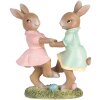 Clayre & Eef 6PR5437 Dekoracja Królik 8x3x8 cm Beżowy Różowy Miętowy Zielony