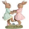 Clayre & Eef 6PR5437 Dekoracja Królik 8x3x8 cm Beżowy Różowy Miętowy Zielony