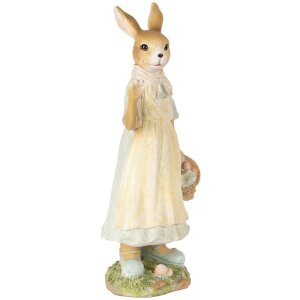 Clayre & Eef 6PR5449 Dekoracja Królik Beżowy Żółty 15x12x32 cm