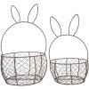 Clayre & Eef 6Y5794 Zestaw 2 koszy metalowych brązowych Ø 33x55 cm Ø 27x45 cm