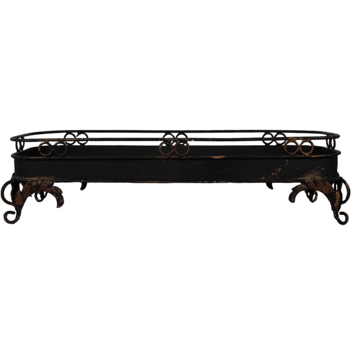 Clayre & Eef 5Y1284 Taca z czarnego żelaza 55x20x14 cm Dekoracja w stylu antycznym
