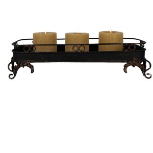 Clayre & Eef 5Y1284 Taca z czarnego żelaza 55x20x14 cm Dekoracja w stylu antycznym