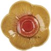 Clayre & Eef Miska Kwiat żółto-czerwony Ø14x3cm Ceramiczne przekąski Deco