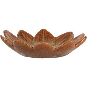 Clayre & Eef Miska Kwiat Pomarańczowy Żółty Ø14x3 cm Ceramika szkliwiona