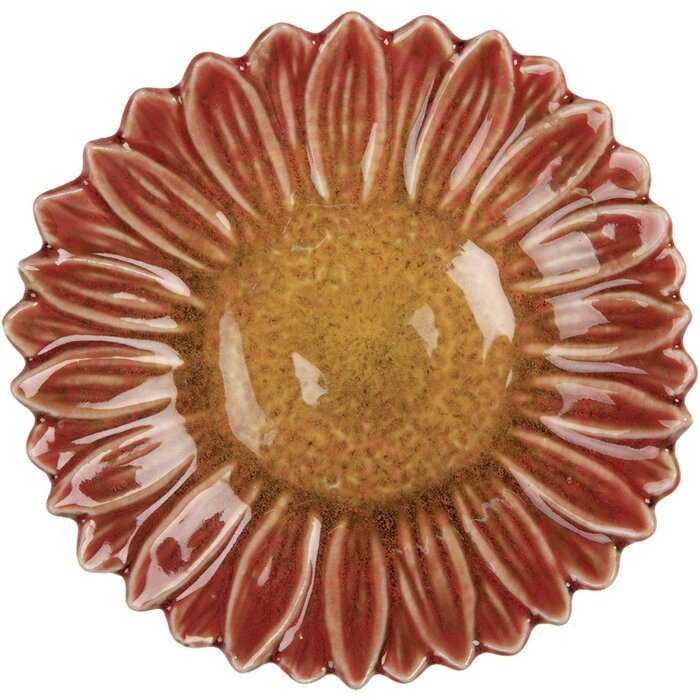 Clayre & Eef 6CE2158 Miska Kwiat Czerwony Żółty Ø14x3cm