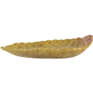 Clayre & Eef Miska ceramiczna Winogrona żółta 15x10x2 cm błyszcząca dekoracyjna miska do serwowania