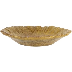 Clayre & Eef 6CE2161 Miska kwiat żółto-pomarańczowy Ø 14x3 cm ceramiczna botaniczna