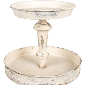 Clayre & Eef Etagiera Żelazna Vintage Beżowa 42x75 cm Antyk