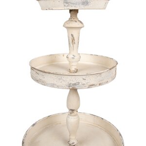 Clayre & Eef Etagiera Żelazna Vintage Beżowa 42x75 cm Antyk