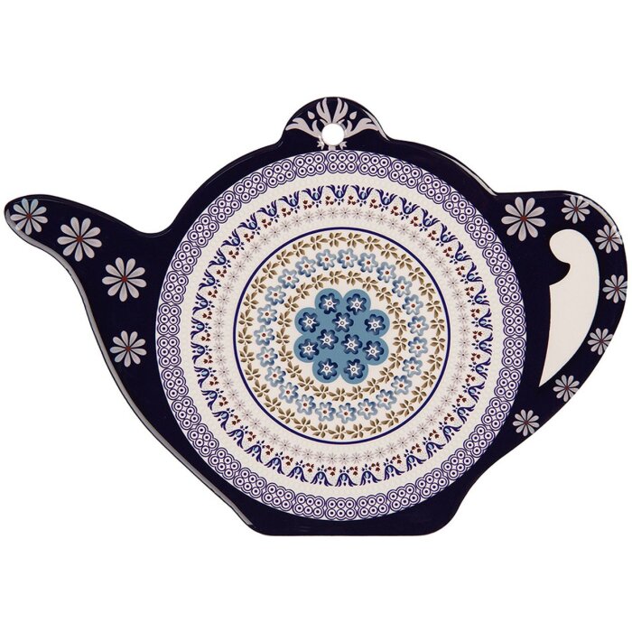 Clayre & Eef Ceramiczna podkładka pod patelnię Boho Niebiesko-Fioletowa 24x17 cm