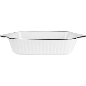 Clayre & Eef 6CE2165 Miska biała czarna 26x15x5 cm 550 ml ceramiczna prostokątna