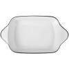 Clayre & Eef 6CE2165 Miska biała czarna 26x15x5 cm 550 ml ceramiczna prostokątna