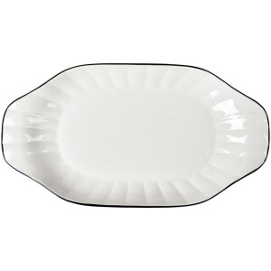 Clayre & Eef 6CE2166 Miska ceramiczna Biały Czarny 29x16x3 cm Nowoczesny styl