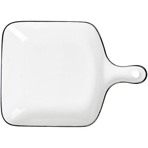 Clayre & Eef 6CE2168 Miska ceramiczna 23x17x3 cm Biały Czarny Nowoczesny