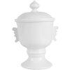 Clayre & Eef 6CE2170 Pojemnik do przechowywania z pokrywką ceramiczny biały Ø 12x17 cm 125 ml
