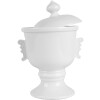 Clayre & Eef 6CE2170 Pojemnik do przechowywania z pokrywką ceramiczny biały Ø 12x17 cm 125 ml