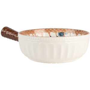 Clayre & Eef 6CE2171 Miska Retro Vintage Ceramiczna Biało Brązowa 22x16x6 cm 500 ml