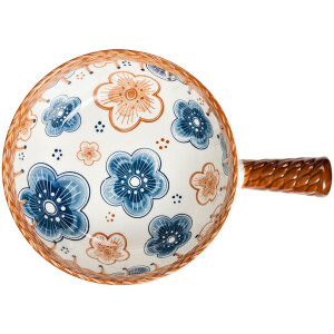 Clayre & Eef 6CE2171 Miska Retro Vintage Ceramiczna Biało Brązowa 22x16x6 cm 500 ml