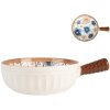 Clayre & Eef 6CE2171 Miska Retro Vintage Ceramiczna Biało Brązowa 22x16x6 cm 500 ml