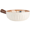 Clayre & Eef 6CE2171 Miska Retro Vintage Ceramiczna Biało Brązowa 22x16x6 cm 500 ml