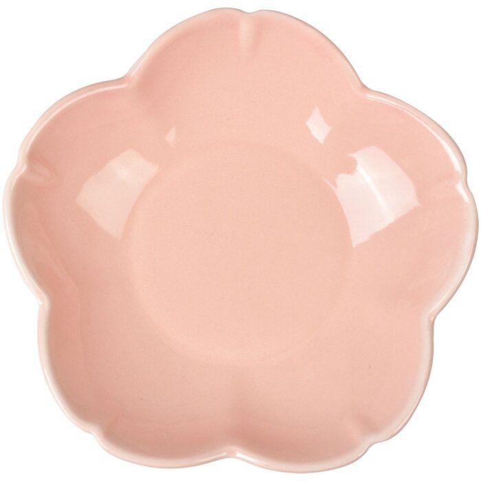 Clayre & Eef 6CEBO0210 Miska różowa Ø 14x3 cm ceramiczna w kształcie kwiatu w stylu vintage