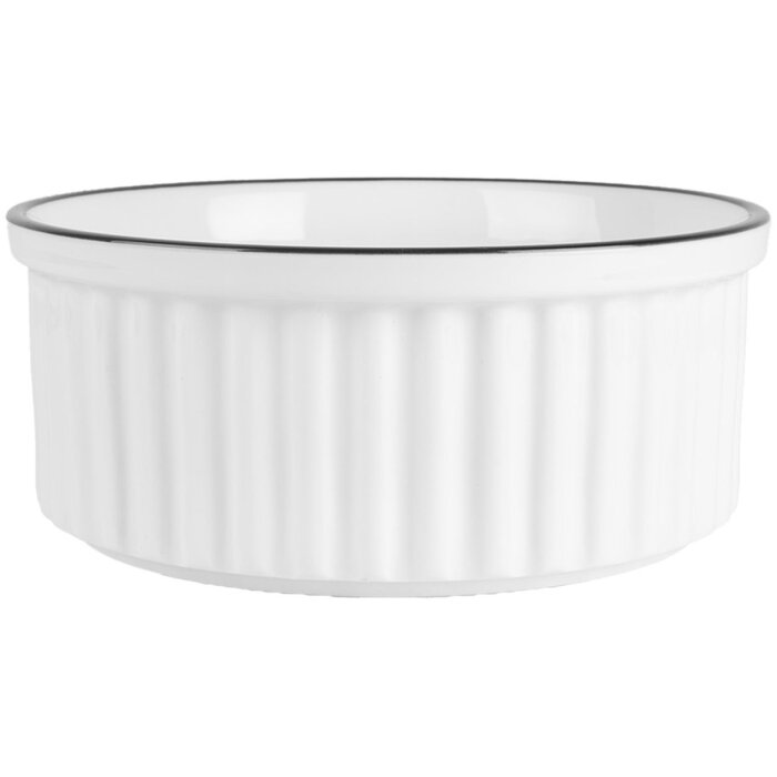 Clayre & Eef 6CEBO0211 Miska ceramiczna biała czarna Ø 16x7 cm 650 ml okrągła nowoczesna