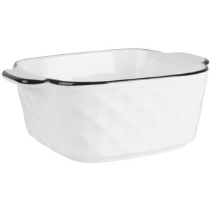 Clayre & Eef 6CEBO0212 Miska biała czarna 15x12x5 cm 400 ml ceramiczna nowoczesna