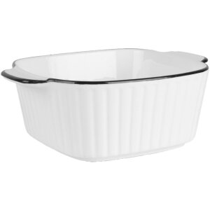 Clayre & Eef 6CEBO0213 Miska ceramiczna biała czarna 15x12x5 cm 400 ml Modern