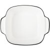 Clayre & Eef 6CEBO0213 Miska ceramiczna biała czarna 15x12x5 cm 400 ml Modern