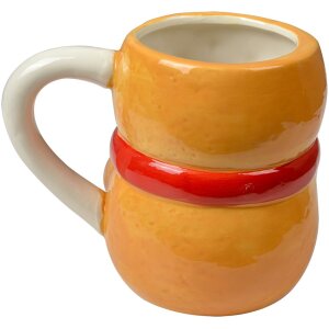 Clayre & Eef Kubek Piernikowy Ludzik Ceramiczny 525ml Brązowo-Czerwony