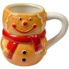 Clayre & Eef Kubek Piernikowy Ludzik Ceramiczny 525ml Brązowo-Czerwony