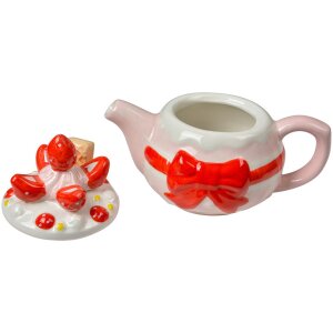 Clayre & Eef Dzbanek do herbaty "Strawberry Cake" Różowy 325ml