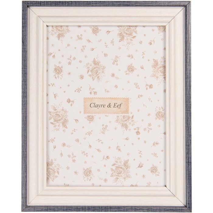 Clayre & Eef Ramka na zdjęcia 13x18 cm Biel-Błękit