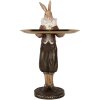 Clayre & Eef 6PR5360 Dekoracja Królik z miską beżowo-brązowy 18x17x31 cm