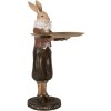 Clayre & Eef 6PR5360 Dekoracja Królik z miską beżowo-brązowy 18x17x31 cm