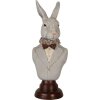 Clayre & Eef 6PR5361 Dekoracja Popiersie Królik Szarobrązowy 15x13x39 cm